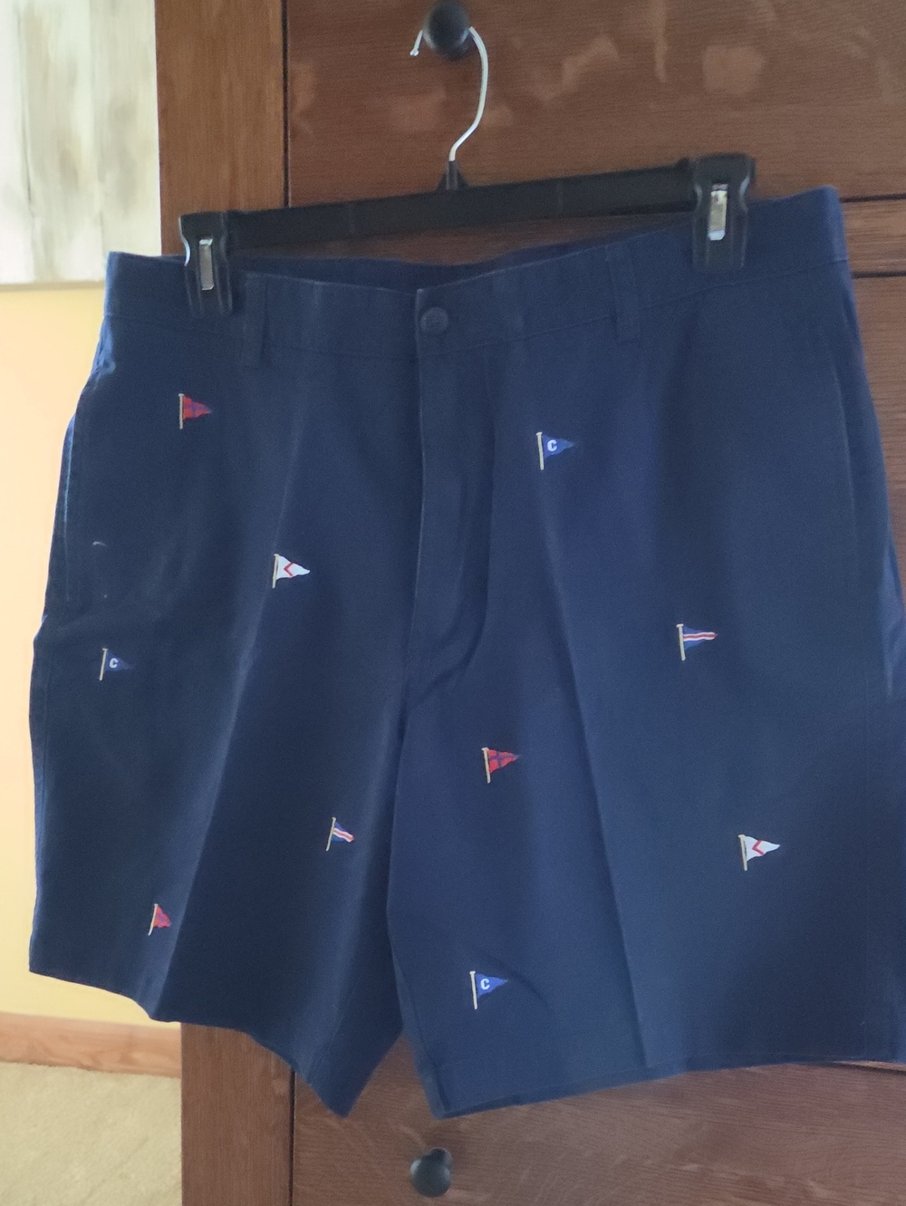 Navy Chaps Men’s Embroidered Flag Shorts